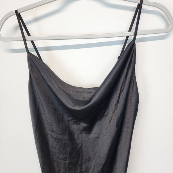 Endless Rose Satin Cowl Neck Mini Slip Dress Size XS Black Y2K Sexy Evening LBD - Picture 11 of 16